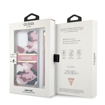 Guess nakładka do iPhone 13 6,1" GUHCP13MKCABPI różowy hard case Camo Strap Collection