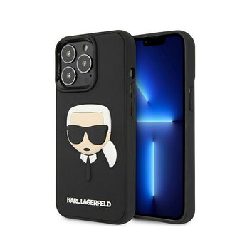 Karl Lagerfeld nakładka do iPhone 13 Pro KLHCP13LKH3DBK hard case czarna Rubber Karl`s Head