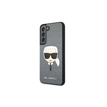 Karl Lagerfeld nakładka do Samsung Galaxy S22 Plus KLHCS22MSAKHSL hard case srebrna Saffiano Karl`s Head