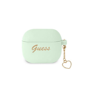 Guess etui do Airpods 3 GUA3LSCHSN zielone Silicone Heart Charm