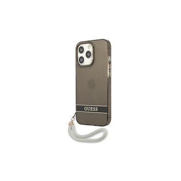 Guess nakładka do iPhone 13 / 13 Pro 6,1" GUHCP13LHTSGSK czarne hard case Translucent Stap