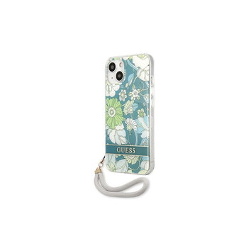 Guess nakładka do IPhone 13 mini 5,4" GUHCP13SHFLSN hard case zielona Flower Cord