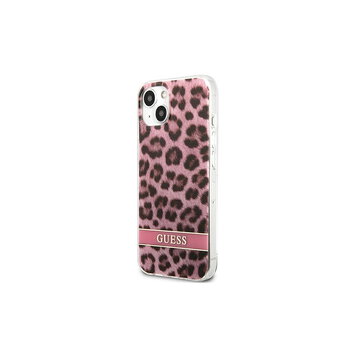 Guess nakładka do IPhone 13 mini 5,4" GUHCP13SHSLEOP hard case różowa Leopard Electro Stripe