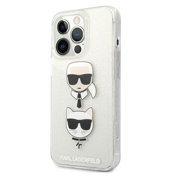 Karl Lagerfeld nakładka do iPhone 13 / 13 Pro 6,1" KLHCP13LKCTUGLS hardcase srebrna Glitter Karl`s & Choupette