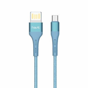 HAVIT kabel  H6113 USB - USB-C  1,2m 2,1A niebieski