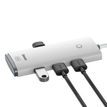 Baseus adapter HUB Lite USB do 4x USB 3.0 / 1x USB-C 2,0m biały
