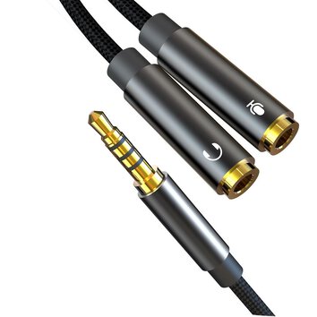 XO kabel audio 2w1 NB-R197 jack 3,5mm - złącze jack 3,5mm / mikrofon 0,23 m czarny