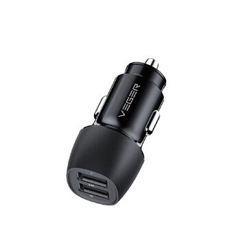 VEGER adowarka samochodowa 2xUSB 17W 3,4A CC316-2A czarna