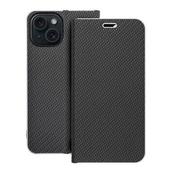 Kabura LUNA Book Carbon do IPHONE 15 czarny