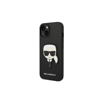 Karl Lagerfeld nakładka do iPhone 14 Pro Max 6,7" KLHCP14XSAPKHK czarna PU Saffiano case with Karl Head Patch