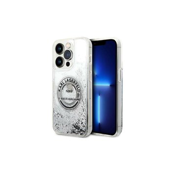 Karl Lagerfeld nakładka do iPhone 14 Pro Max 6,7" KLHCP14XLCRSGRS srebrna hardcase Liquid Glitter RSG