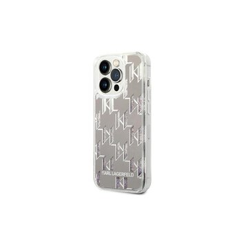 Karl Lagerfeld nakładka do iPhone 14 Pro Max 6,7" KLHCP14XLMNMS srebrna HC Liquid Glitter Monogram Silver