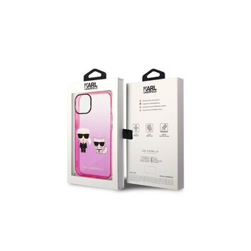Karl Lagerfeld nakładka do iPhone 14 Plus 6,7" KLHCP14MTGKCP różowa HC PC/TPU K&Choupette Centered Grad