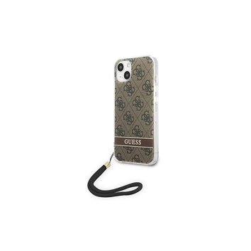Guess nakładka do iPhone 14 6,1" GUOHCP14SH4STW brązowa HC PC/TPU Print 4G Cord