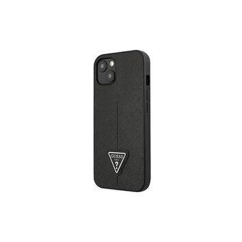 Guess nakładka do iPhone 14 Pro Max 6,7" GUHCP14XPSATLK czarna HC Saffiano PU Triangle