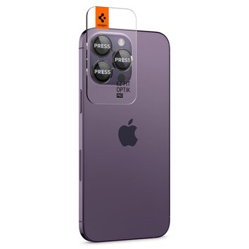 Spigen osłona aparatu do iPhone 14 Pro 6,1" /  Pro Max 6,7" Optik.TR Ez Fit Camera Protector 2-Pack czarna
