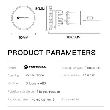 FORCELL F-Grip MagElite uchwyt samochodowy do kratki wlotu magnetyczny czarny