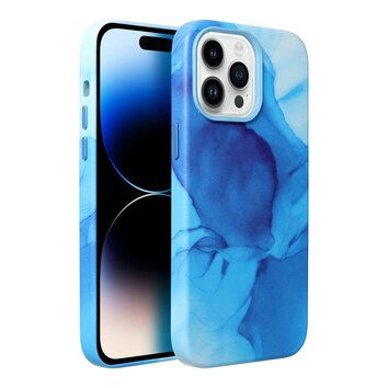 Leather Mag Cover kompatybilne z MagSafe do IPHONE 14 PLUS blue splash