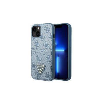 Guess nakładka do iPhone 13 Pro Max 6,7" GUHCP13XP4TPB niebieska hardcase 4G Triangle Logo Cardslot