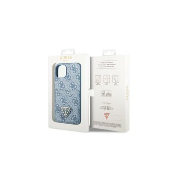 Guess nakładka do iPhone 13 Pro Max 6,7" GUHCP13XP4TPB niebieska hardcase 4G Triangle Logo Cardslot