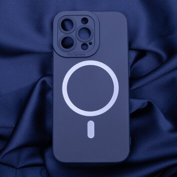 Nakładka Silicon Mag do iPhone 15 Pro Max 6,7" ciemnoniebieska