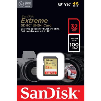 Sandisk karta pamięci Extreme SDHC 32GB 100/60MB/s C10 V30 UHS-I U3