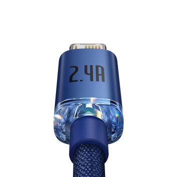 Baseus kabel Crystal Shine USB - Lightning 2,0 m 2,4A niebieski