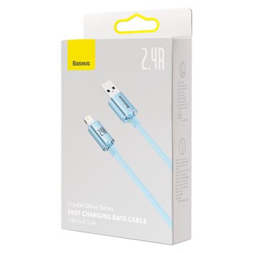 Baseus kabel Crystal Shine USB - Lightning 1,2 m 2,4A jasno-niebieski
