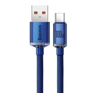 Baseus kabel Crystal Shine USB - USB-C 2,0 m 100W niebieski