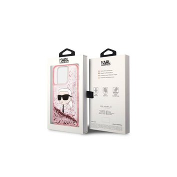 Karl Lagerfeld nakładka do iPhone 14 Pro 6,1" KLHCP14LLNKHCP różowa hardcase Glitter Karl Head