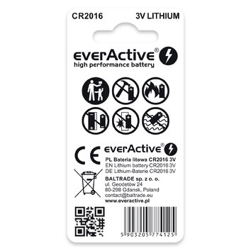 2 x bateria litowa mini everActive CR2016