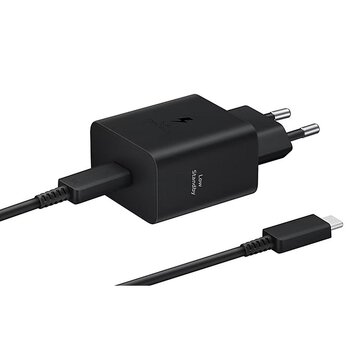 SAMSUNG oryginalna adowarka sieciowa Typ C + kabel Typ C do Typ C PD 3A 45W EP-T4511XBEGEU czarna blister