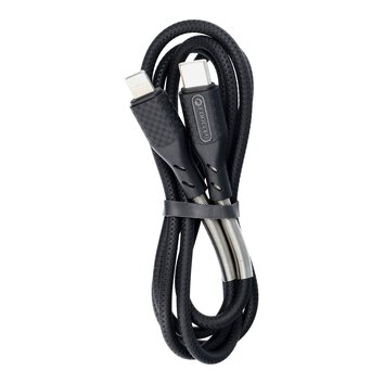 FORCELL Carbon kabel Typ C do iPhone Lightning 8-pin Power Delivery PD27W CB-01C czarny 1 metr