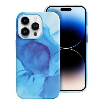 Leather Mag Cover kompatybilne z MagSafe do IPHONE 14 PRO blue splash