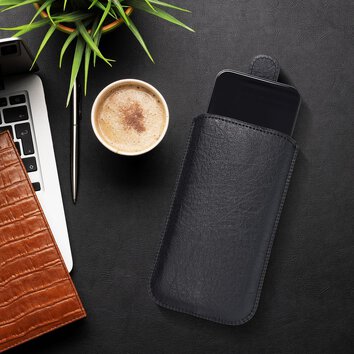 Futerał Skórzany Slim Kora 2 - do Iphone 12 / 12 PRO / Samsung Note /Note 2/Note 3 czarny