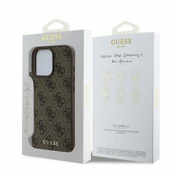 GUESS futerał do IPHONE 16 Pro GUHCP16LG4GFBR (PU 4G Classic) brązowy