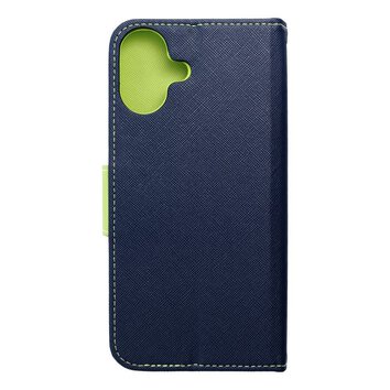 Kabura FANCY Book do IPHONE 16 Plus granatowo limonkowy