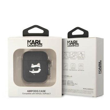 Karl Lagerfeld etui do Airpods 1 / 2 KLA2RUNCHK czarne 3D Silicone NFT Karl