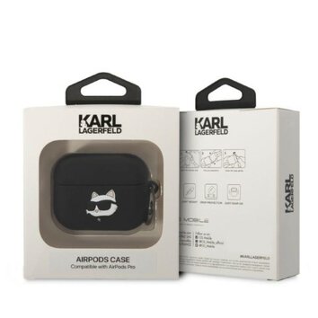 Karl Lagerfeld etui do Airpods Pro KLAPRUNCHK czarne 3D Silicone NFT Karl