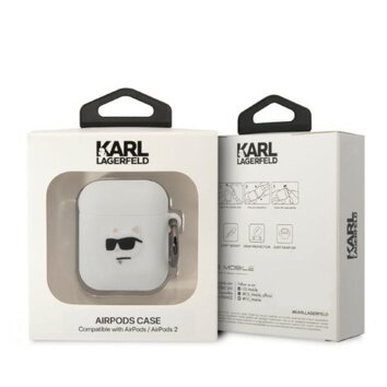 Karl Lagerfeld etui do Airpods 1 / 2 KLA2RUNCHH białe 3D Silicone NFT Karl