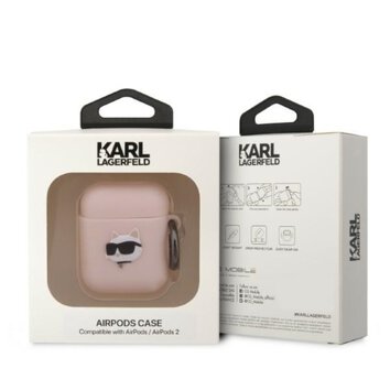 Karl Lagerfeld etui do Airpods 1 / 2 KLA2RUNCHP różowe 3D Silicone NFT Karl