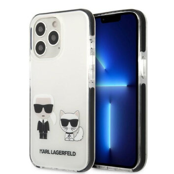 Karl Lagerfeld nakładka do iPhone 13 Pro Max KLHCP13XTPEKCW czarna hard case Iconic Karl & Choupette