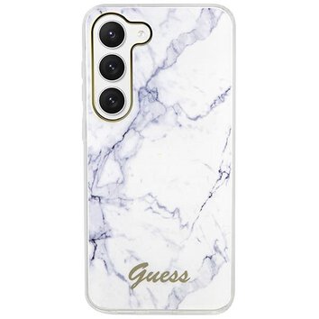 Guess nakładka do Samsung Galaxy S23 GUHCS23SPCUMAH biała HC PU/TPU Marble