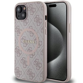 Oryginalne Etui GUESS Hardcase GUHMP15MG4GFRP do iPhone 15 Plus (Kompatybilny z Magsafe / 4G Ring classic logo / rowy)