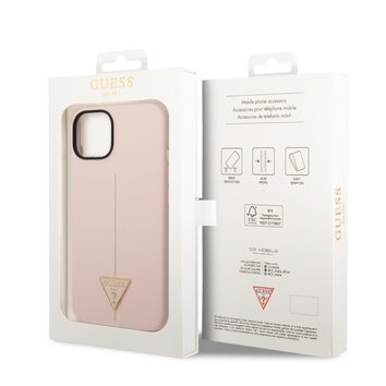 Guess nakładka do iPhone 14 6,1" GUHCP14SSLTGP różowa hardcase Silicone Line & Triangle