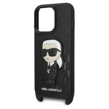 Karl Lagerfeld nakładka do iPhone 14 Pro 6,1" KLHCP14LSTKMK czarna hardcase CB Monogram NFT Ikonik Patch