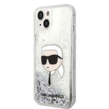 Karl Lagerfeld nakładka do iPhone 14 Pro Max 6,7" KLHCP14XLNKHCH srebrna hardcase Liquid Glitter NFT Karl's Head