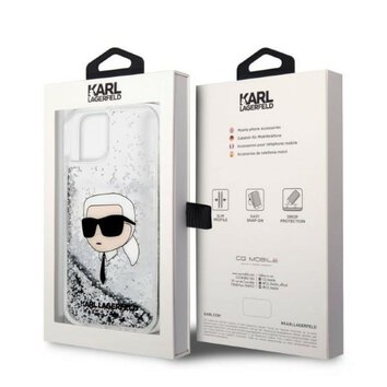 Karl Lagerfeld nakładka do iPhone 14 Plus 6,7" KLHCP14MLNKHCH srebrna hardcase Liquid Glitter NFT Karl's Head