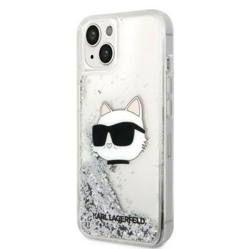 Karl Lagerfeld nakładka do iPhone 14 Pro Max 6,7" KLHCP14XLNCHCS srebrna hardcase Liquid Glitter NFT Choupette Head