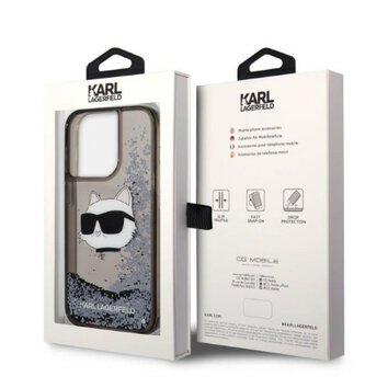 Karl Lagerfeld nakładka do iPhone 14 Pro Max 6,7" KLHCP14XLNCHCK czarna hardcase Liquid Glitter NFT Choupette Head